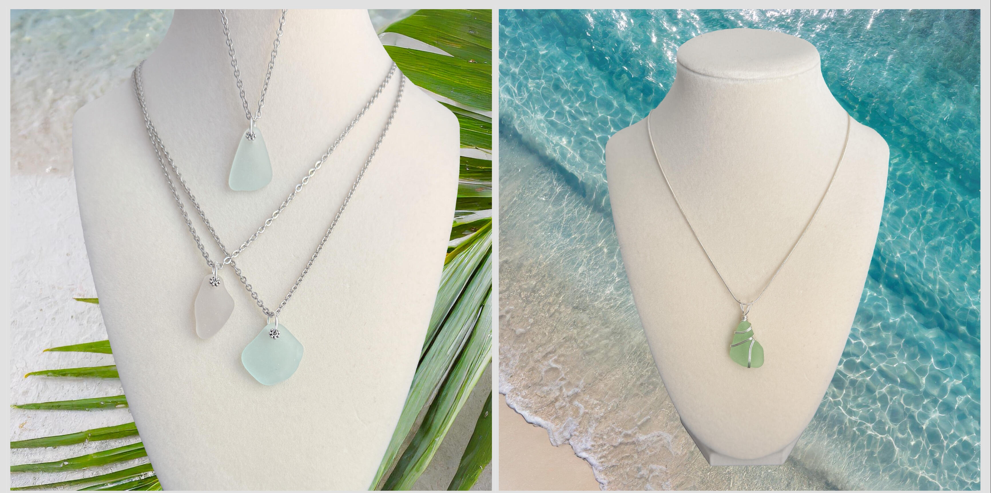 Rare Sea Glass Pendant Necklace